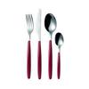 Couverts - guzzini - my fusion rouge - 24 pièces - abs et inox 18/10 - lavable au lave-vaisselle