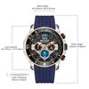 Megir Herren-Business-Arbeits-Analog-Quarz-Armbanduhr mit Edelstahlband, Kalender, Stoppuhr, leuchtend, für die Sammlung