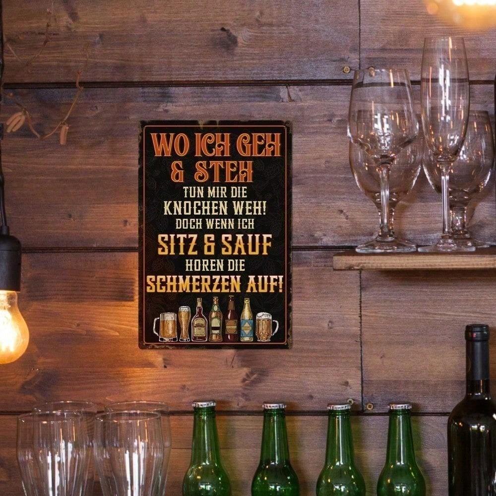 Vintage Metal Tin Sign 8x12in Retro Bar Pub Man Cave Drinking Wall Decor Plaque