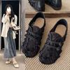 Fashion Lace Mesh Fisherman's Shoes Women's Summer Wear 2025 New Summer Style Beef Tendon Sole Bean Shoes Large Size Single Shoes
