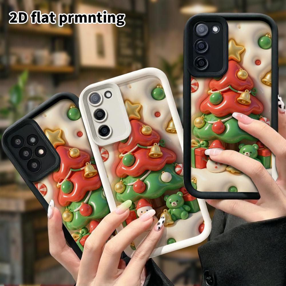 Phone case: 2D flat, suitable for Samsung Galaxy A34 A35 M05 M06 S20 S22 S21 FE Plus 5G protective case, Christmas tree, Christmas and Halloween, perf