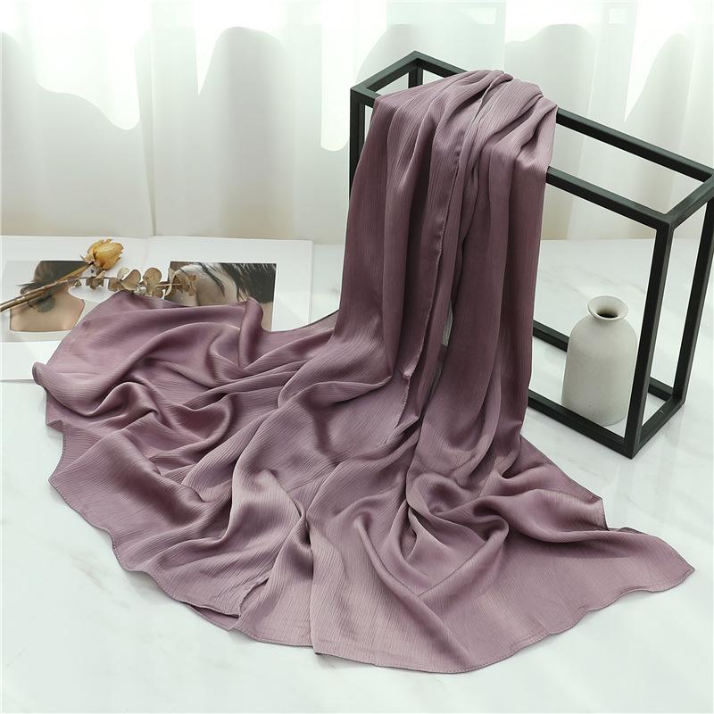 Headscarf Solid color silk scarf Basic versatile scarf Women's smooth crepe travel scarf Xizang travel shawl
