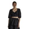 Glamorous Womens/Ladies Twisted Knot Front Puff Sleeve Crop Top