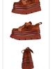 2025 Autumn/Winter Women's Cowhide Platform Lace-up Casual Shoes