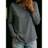 Casual Comfortable Versatile Crew Neck Long Sleeve T Shirt Top For Women