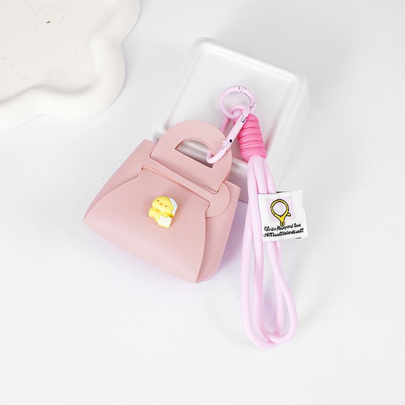 Portafoglio Mini Anatra Cartone Animato Multicolore con Portachiavi in Corda Intrecciata a Mano e Ciondolo Creativo Regalo.