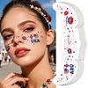 Waterproof Freckle Tattoos Stickers, USA Flag Face Stickers for Independence Day, Patriotic Temporary Body Art for Women Girls, Party Makeup