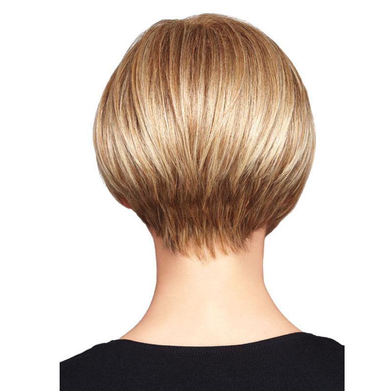 Dame Kurze Synthetische Hellblonde Perücke mit Pony Frauen Natürlich Aussehendes Haar Weibliche Tägliche Cosplay Perücken Hitzebeständige Perücken