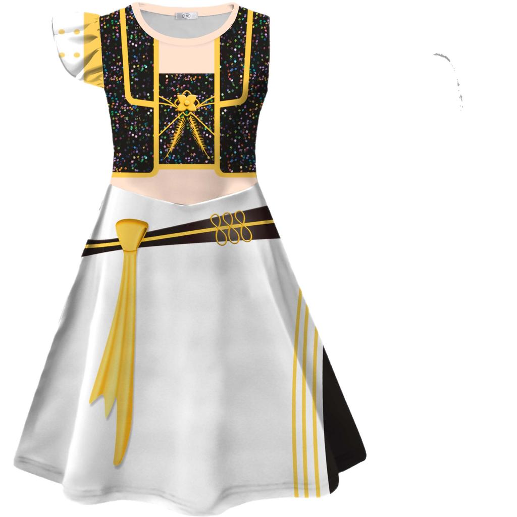 K-Pop Demon Hunters Dress Rumi Zoey Mira Cosplay Costume Girls Casual Flying Sleeve Dresses Halloween Xmas Party