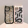 Cat Ear Soft Phone Case for iPhone 16 15 14 13 12 11 Pro Max Plus XR X TPU Anti-Drop Transparent Acrylic Back Cover NY25 Black Gold Snake design