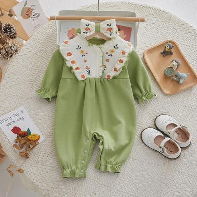 Nakışlı Bebek Kız Tulumu Saç Bandı ile - İlkbahar & Sonbahar