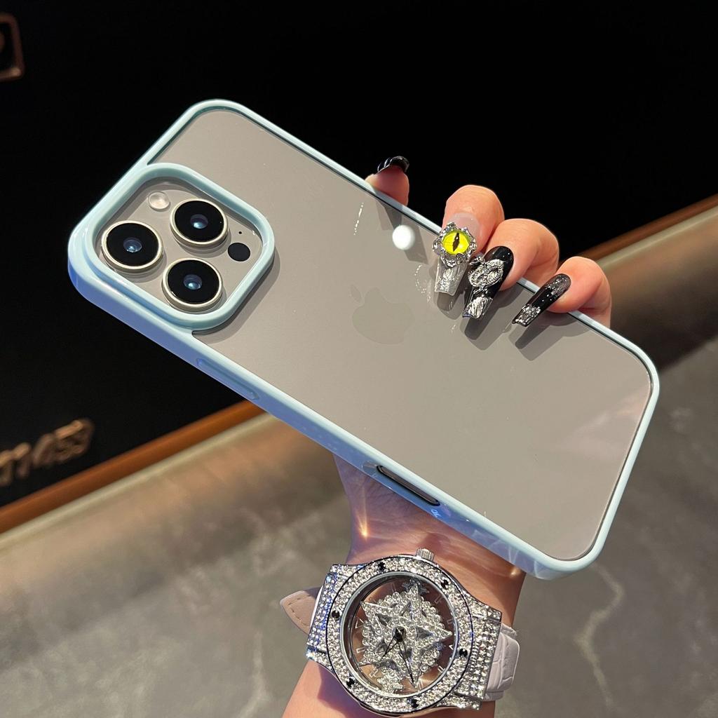 Large hole transparent acrylic mobile phone case is suitable for Apple 16E ultra-thin matte feel 15/16 large hole 13/14/11