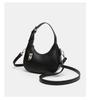 Premium Black Handbag Women'S Versatile Spice Girl Style One Shoulder Underarm Bag Moon Tooth Bag Messenger Bag Women