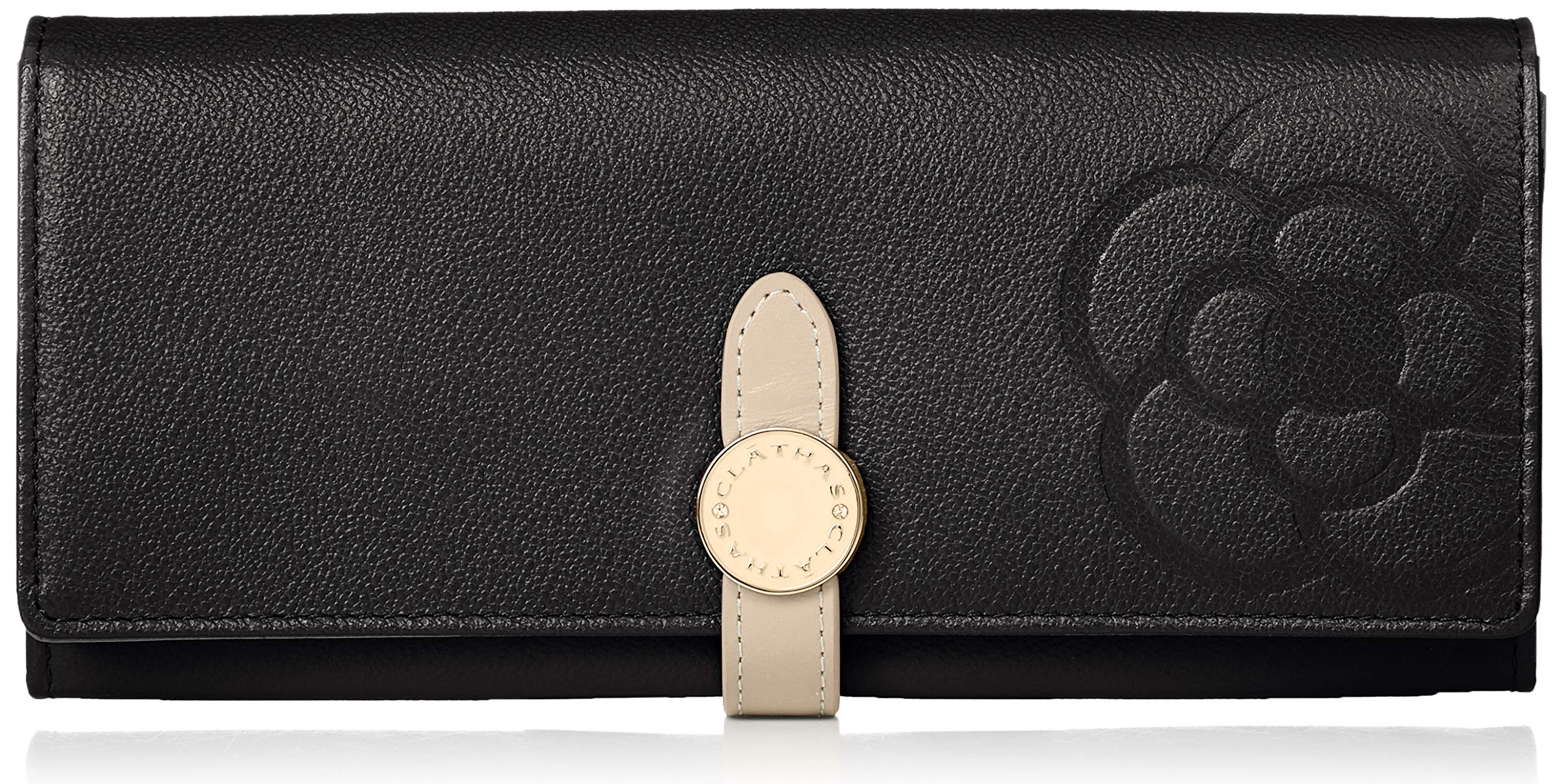 

Leather Flap Long Wallet Lightweight Blanc Black [Craysus] Women s чорний