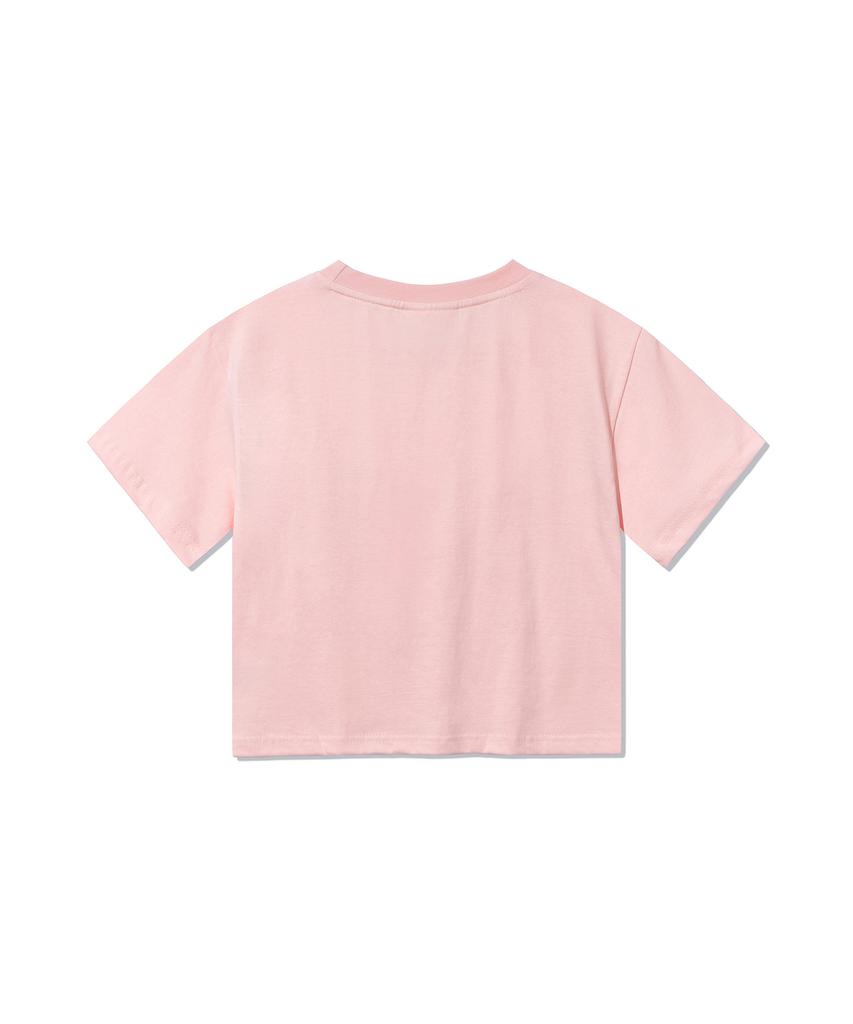Bajal Va 3D Logo Crop Short Sleeve T-Shirt Pink