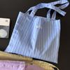 Contrast Color Women's Stripes Shoulder Bag Thin Cotton Ladies Eco Shopping Bags Casual Travel Female Girls Summer Tote Handbags