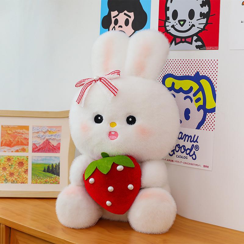 Bunny Strawberry Adorable Plush Toy Cute Ornaments And Pillow Gift For Girls