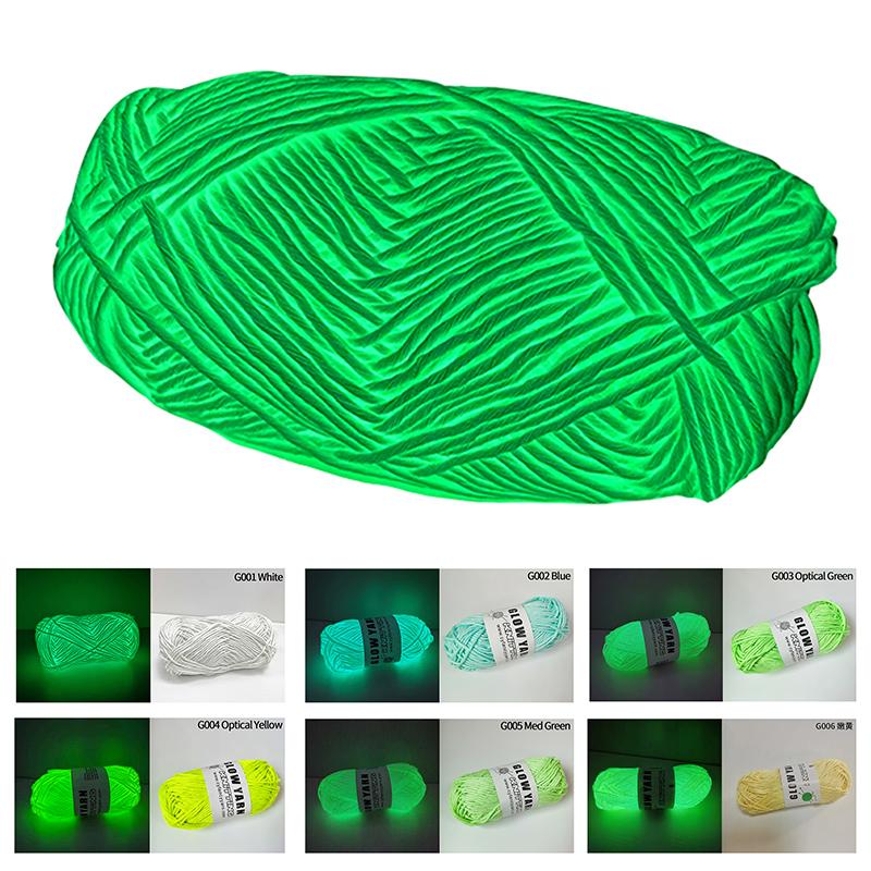Fil lumineux en Polyester qui brille dans la nuit, 1 pièce, pour tapis à tricoter à la main