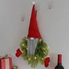 Gnome Christmas Decoration Door Wreath W/LED Light Artificial Advent Wreath Christmas Door Wreath for Front Door Window Wall