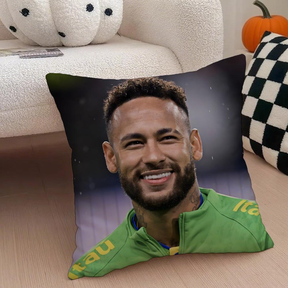 

Brazilian Handsome Athlete NNeymar Jr Cushion Cover Throw Pillow Cover Hidden Button Durable Polyester Chair Cushion 30X30cm
