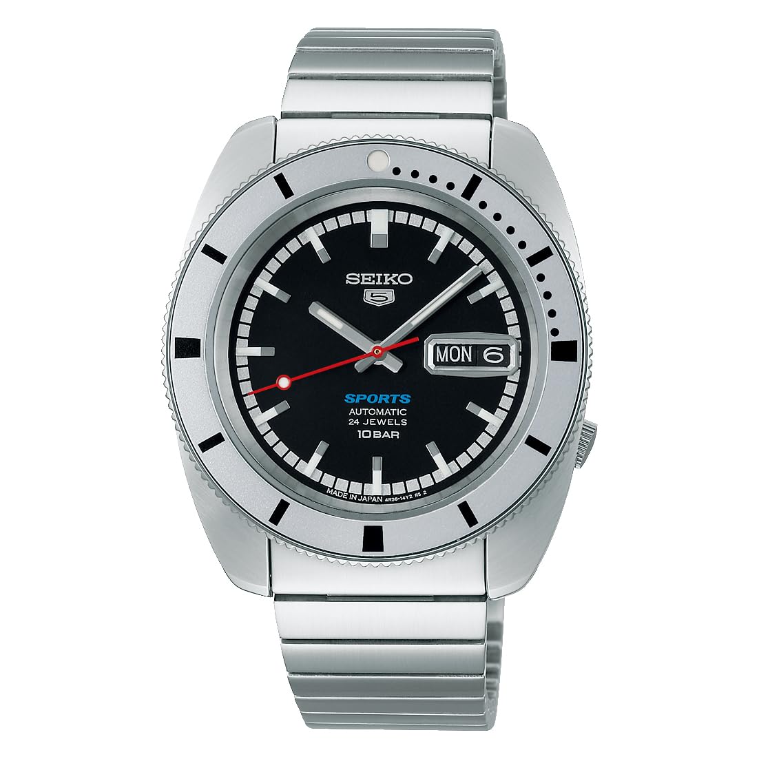 

SEIKO 5 SPORTS Automatic Mechanical Watch Heritage Design Reprint Limited Model Five Sports Made in Japan SRPL05 Silver x Black Overseas Model [Seiko] чорний