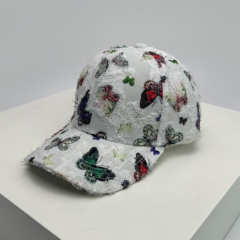 Chic Butterfly Elegant Baseball Caps Casual Sun Protection Air Permeable Outdoor Use Peaked Hats All-Match Fashion Vintage Ins Latest Women China