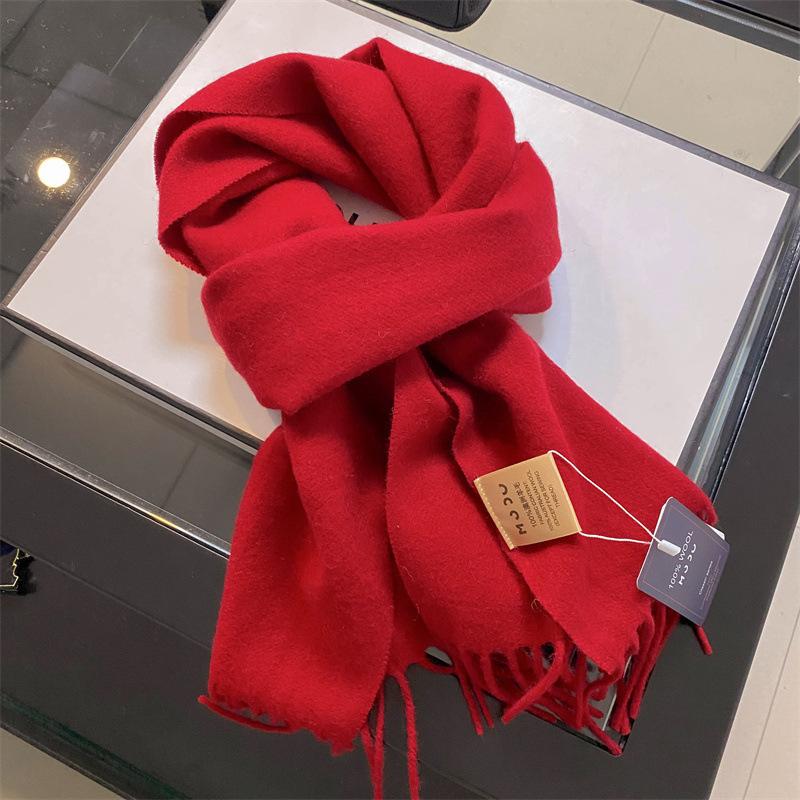Solid Color Scarf for Women in Winter New Style Unisex High End and Versatile Gift