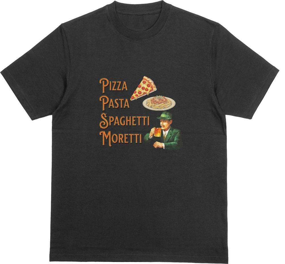 

PIZZA PASTA SPAGHETTI MORETTI T-Shirt | Funny Joke Tee | Italy Beer Alcohol Top 3XL