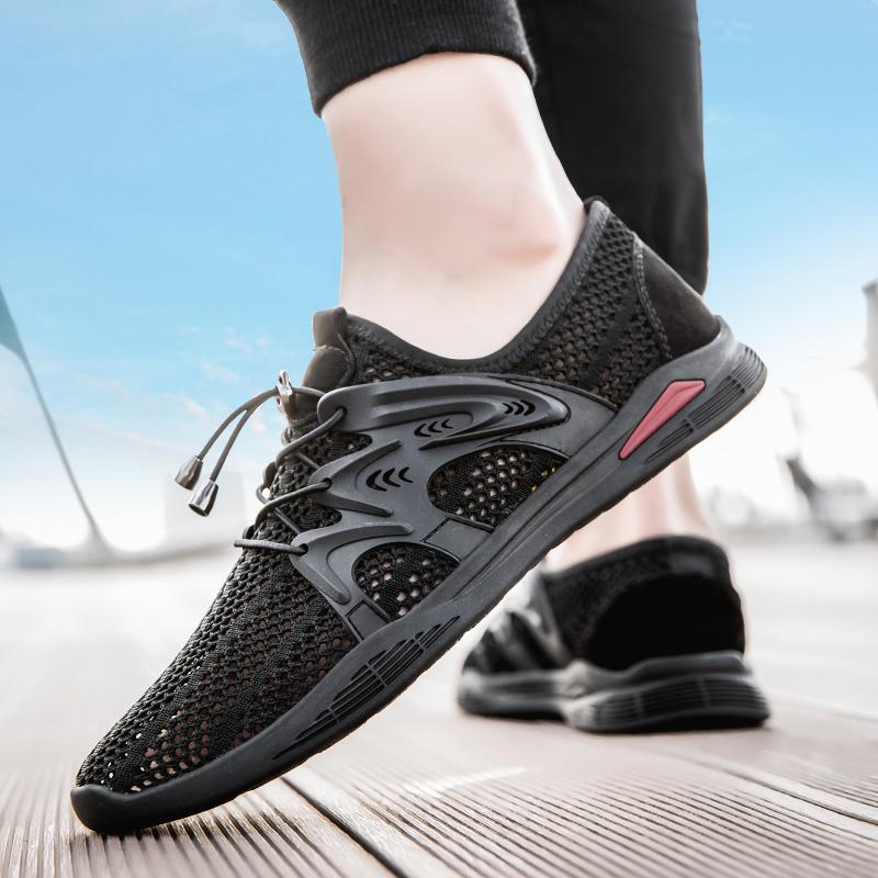 Fashionable Outdoor New Fly Woven Breathable Mesh Shoes Brand Comfortable Lace Up Round Toe Sports and Leisure Low Top Men Shoes