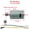 2025 High Qulity Electric Car Motor Toy Motor 6V /12V 24V RS555 Fittings RS550 RS390 RS380 10 Teeth Gearmotors