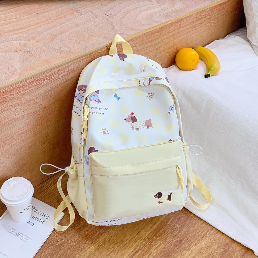 Schoolbag Japanese cute cartoon printed backpack female ins small fresh contrasting color primary and secondary school backpack casual backpack