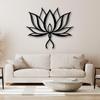 Lotus Metal Wall Art Minimalist Flower Silhouette Yoga Decor Spiritual Home Zen Mandala Inspired