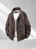 Men's Plus Size Stand Collar PU Leather Jacket - Versatile Loose Fit for Spring & Autumn