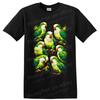Monk Parakeet Flock T Shirt Colorful Tropical Bird Art Nature Lover Tee Gift