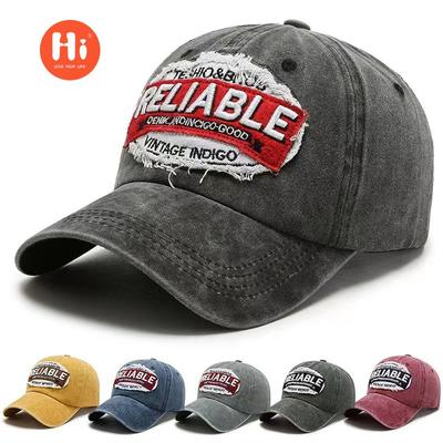 Stickerei ZUVERLÄSSIGE gewaschene Baumwoll-Baseballkappe Herren Splicing-Baseballkappe Koreanische Version