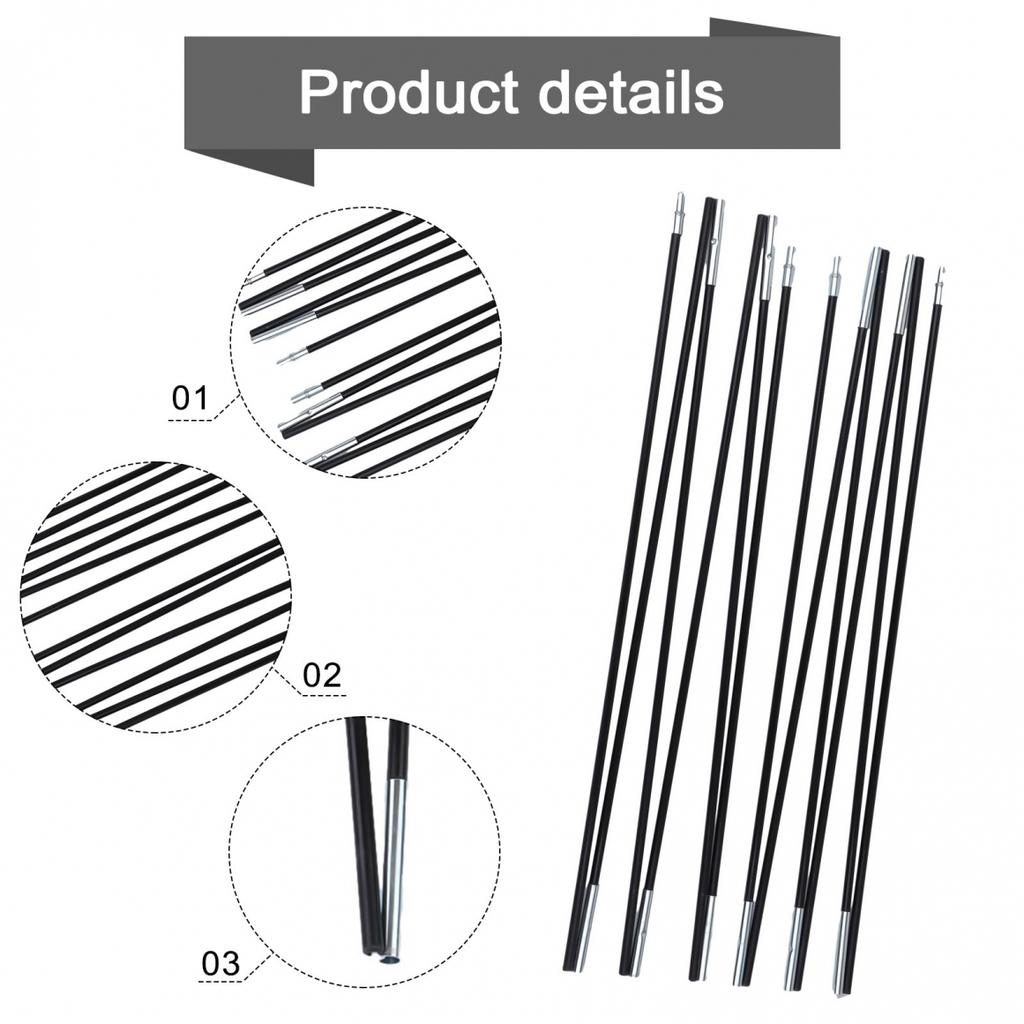 Tent Rod Bars Outdoor Support Rods Hassle-Free Assembly
