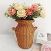 1pc Classic Style Woven Rattan Flower Basket, Durable And Washable, ChineseRetro Flower Arrangement, Practical Home Decorations