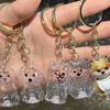 4PCS Transparent Cute Dog Hair Fur Storage Keychain Dogs Hair Storage Box Keyring Bag DIY Accessory Pet Lover Gifts Key Chains