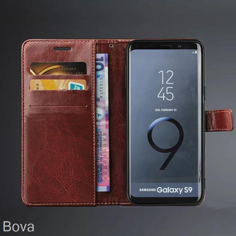 Card Holder Pu Leather Cover Case for Samsung Galaxy S 9 S9 Plus Flip Cover Retro Wallet Fitted Case S9 Business Fundas Coque