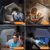 LED Faltbare Langarm Augenschutz Lese-Schreibtischlampe USB Lese-Arbeitsplatzleuchte mit Klemme Upgrade 12W Schwarz