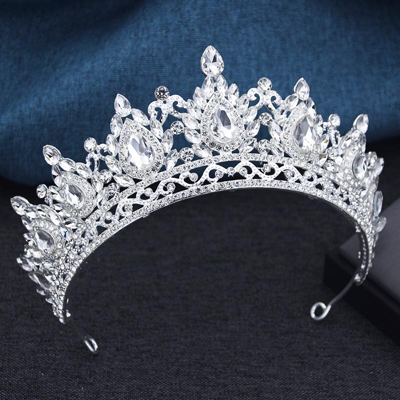 Exquisite Vintage Red Crown Princess Royal Queen Tiaras Bride Headdress Prom Party Wedding Dress Crowns Hair Jewelry Bridal