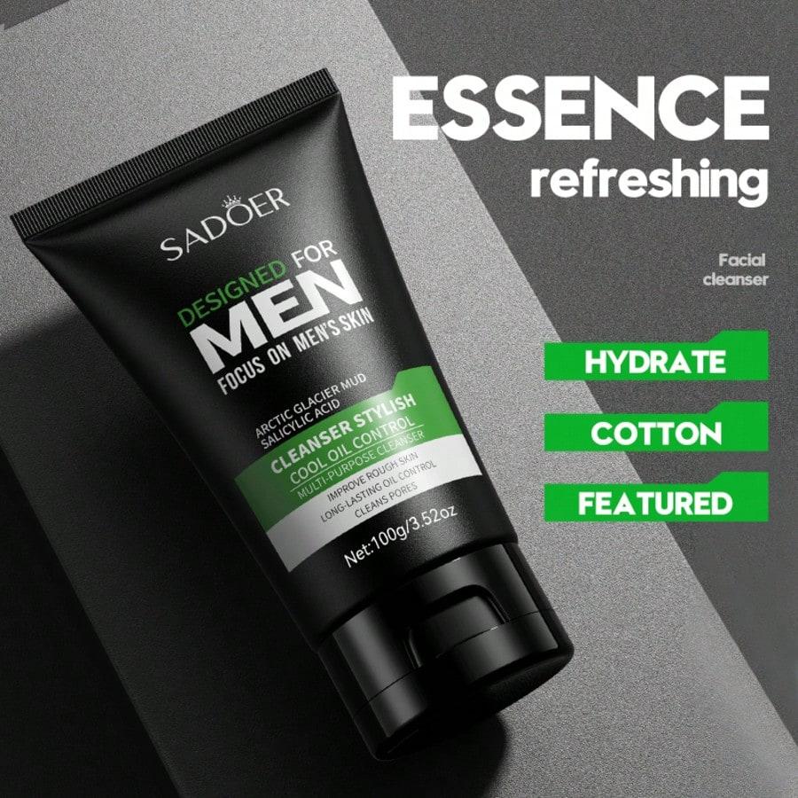 1pc Men's Deep Cleansing Oil-Control Facial Cleanser, Relieves Oiliness And Dullness, Improves Dryne