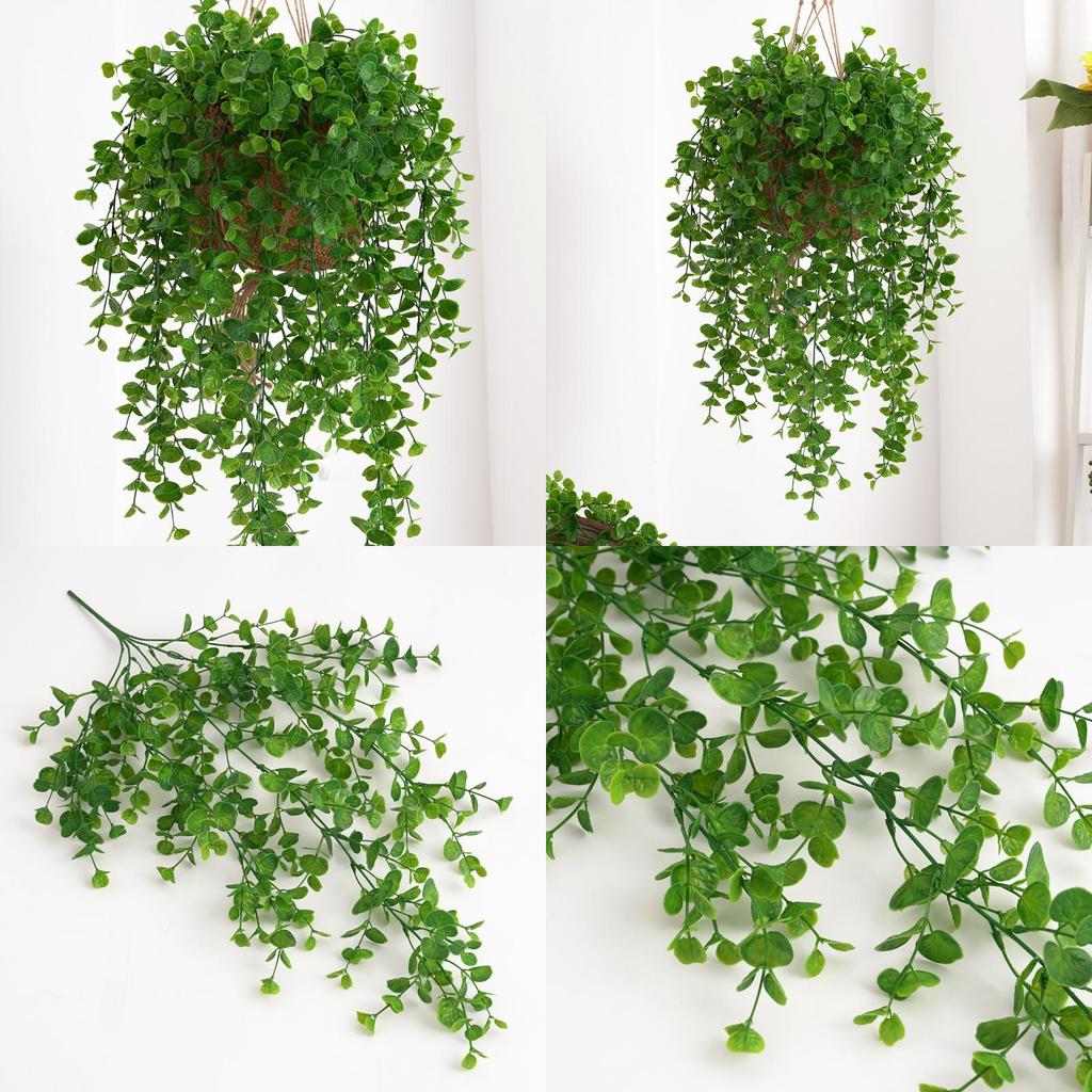 Artificial Eucalyptus Wall Hanging With 5 Fork Round Leaves For Home Decor And Photography Props