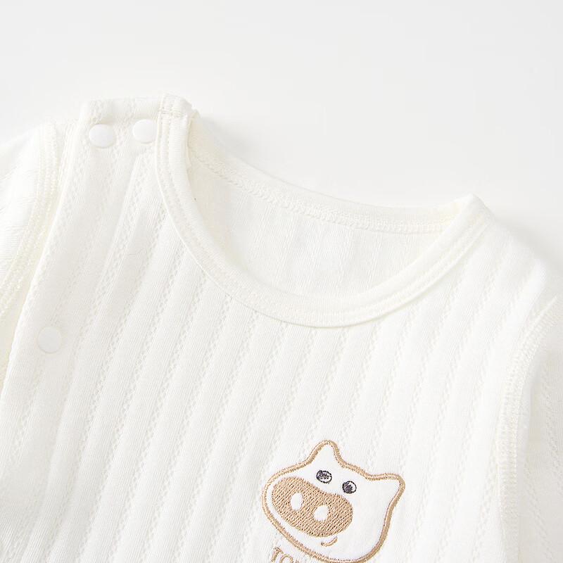 Tongtai Newborn Baby All Seasons 100% Cotton Side-Open Jumpsuit 66cm