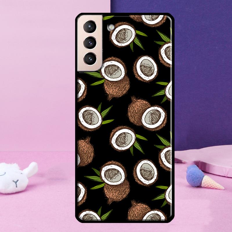 Summer Fruit Coconut Phone Case For Samsung Galaxy S25 S24 Ultra S9 S10 S20 S21 S22 Plus S23 FE S24 FE Cover