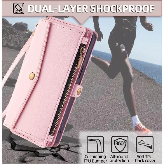 Flip Cover PU Leather Zipper Wallet Phone Case For OnePlus Turbo ACE 6T 6 6V 15 15R 5G Solid Color Multi-Functional Plain Bags