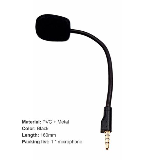 Headset Microphone Plug Play Replaceable Flexible 3.5mm Omnidirectional Gaming Headphone Microphone for Logitech-G Pro X