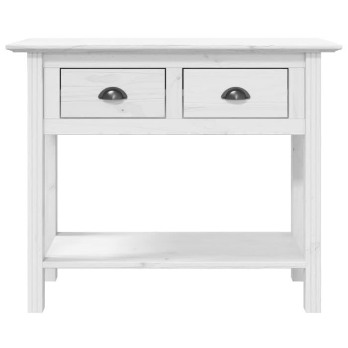 VidaXL Table console BODO blanc 90x34,5x73 cm bois de pin massif 355071