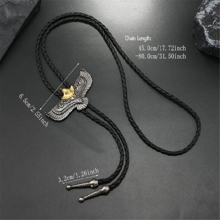 Soft PU Leather Adjustable Necklace Tribal Bird Design Adult Child Accessory Fashion Bolo Tie Necktie for Women and Men