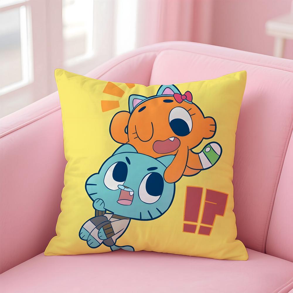 A-Animation The Amazing World of G-Gumball Cushion Cover Comfortable Reversible Pillow Cover Ideal for Car Sofa Bedroom & Beyond